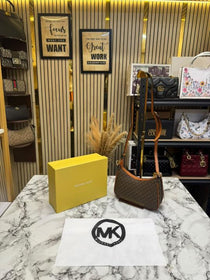 MK-Inspired Charm Shoulder Bag With Box And Dust Bag (Coffee)