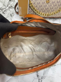 MK-Inspired Charm Shoulder Bag With Box And Dust Bag (Beige)