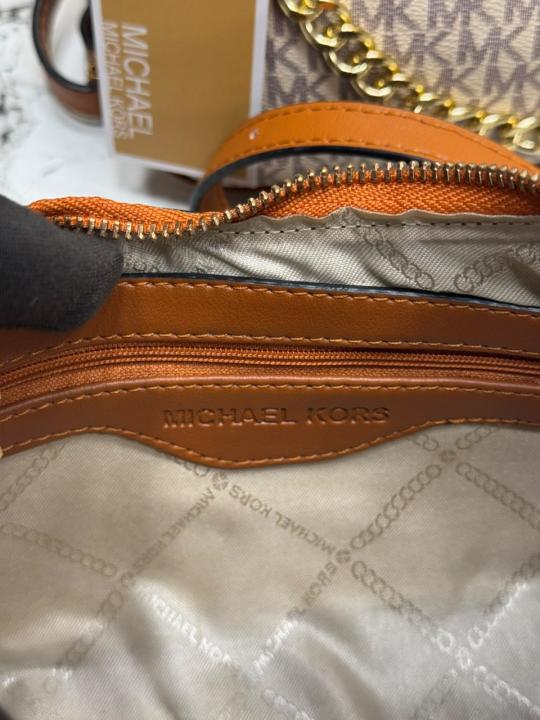 MK-Inspired Charm Shoulder Bag With Box And Dust Bag (Beige)