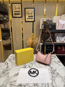 MK-Inspired Charm Shoulder Bag With Box And Dust Bag (Pink)