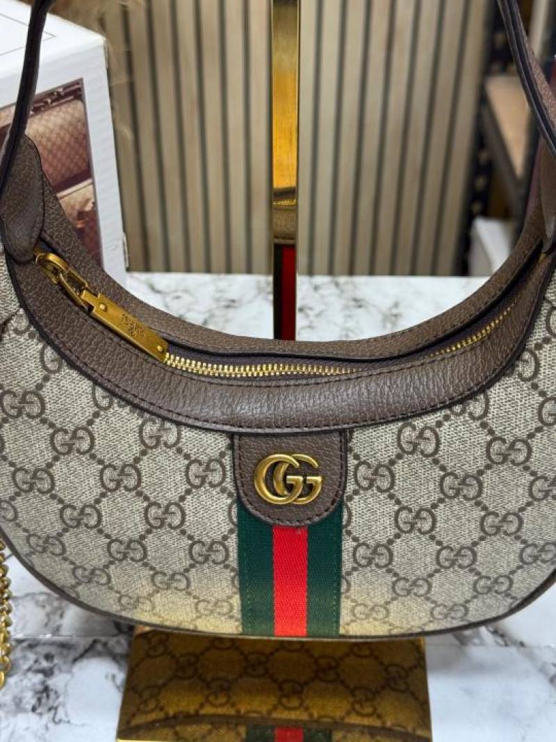G-Inspired GG Ophidia Supreme Canvas Half Moon Shoulder Satchel Bag