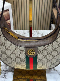 G-Inspired GG Ophidia Supreme Canvas Half Moon Shoulder Satchel Bag
