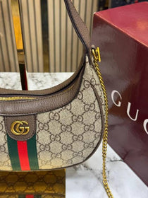 G-Inspired GG Ophidia Supreme Canvas Half Moon Shoulder Satchel Bag