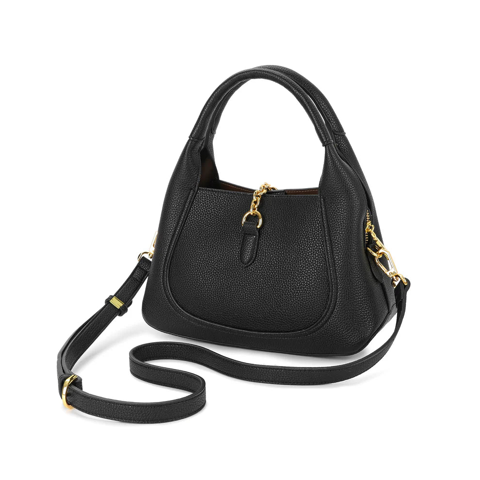 G-Inspired Softbit Medium Top Handle Bag With Double Box And Dust Bag (Black)