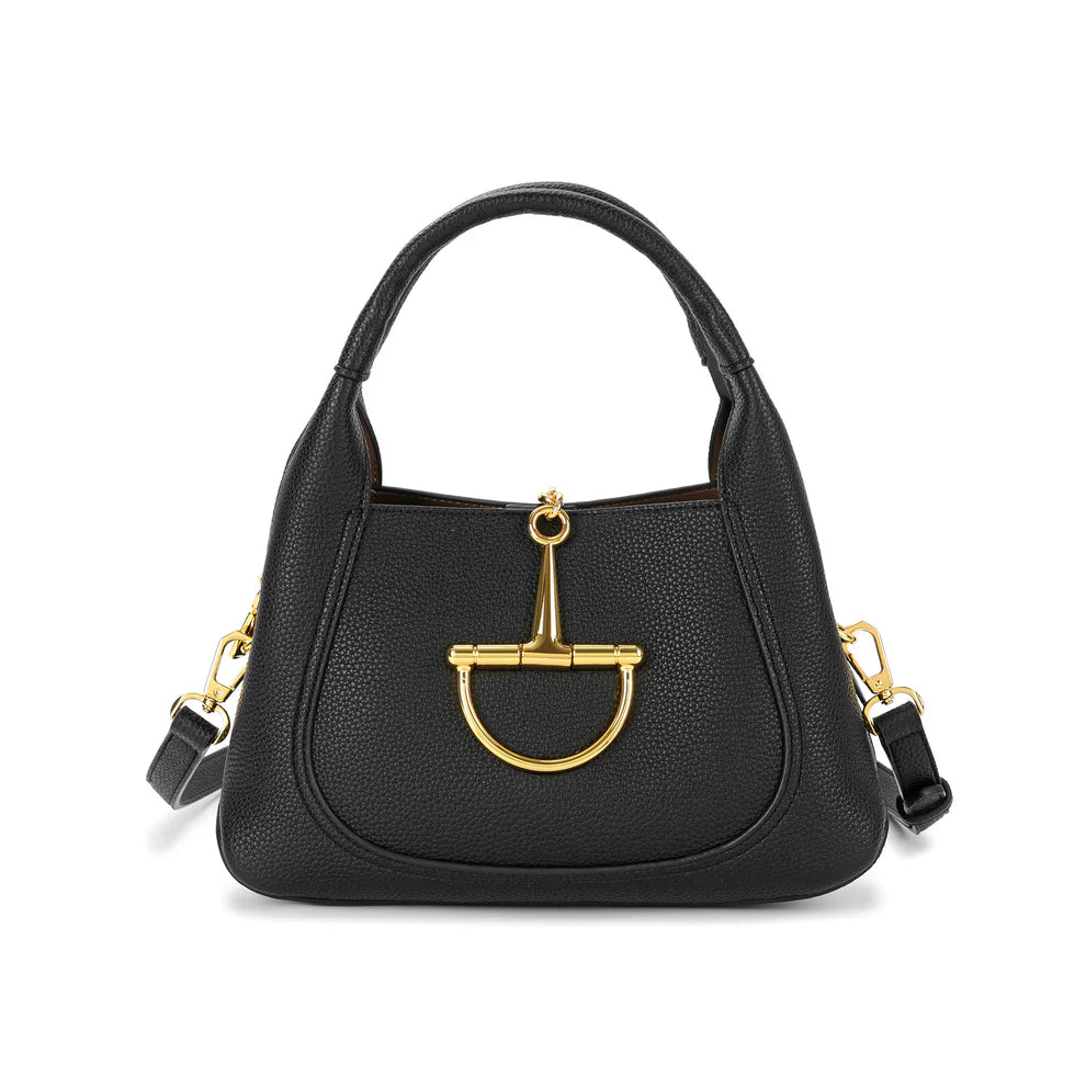 G-Inspired Softbit Medium Top Handle Bag With Double Box And Dust Bag (Black)