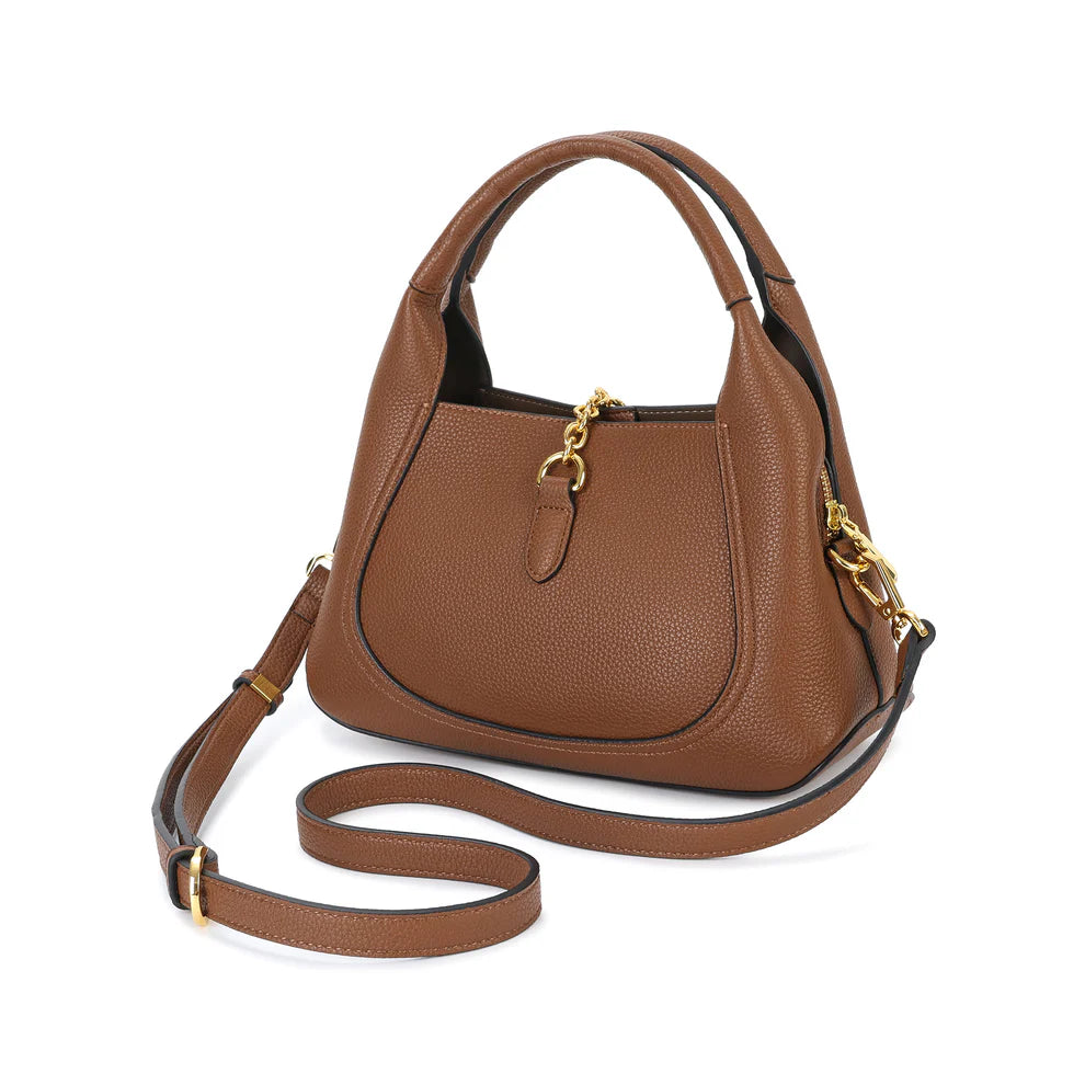 G-Inspired Softbit Medium Top Handle Bag With Double Box And Dust Bag (Brown)