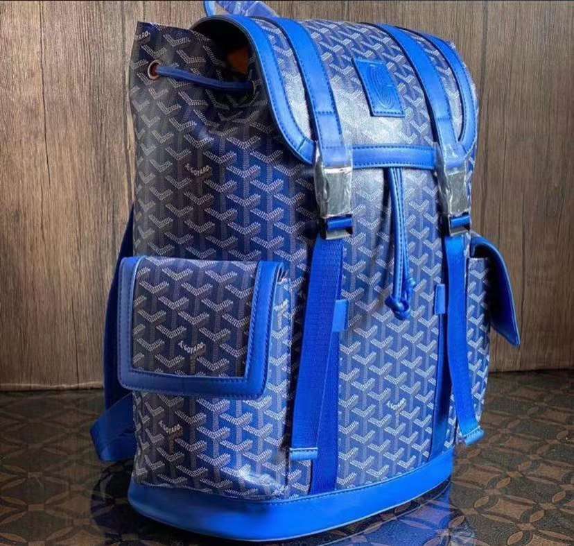 Goyard inspired Alpin Backpack In Ian Pattern Premium Quality (Blue) Main image