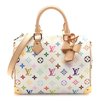 LV-Inspired Speedy Monogram Multicolour Shoulder Bag With Box And Dust Bag (White-Flower) (13085)