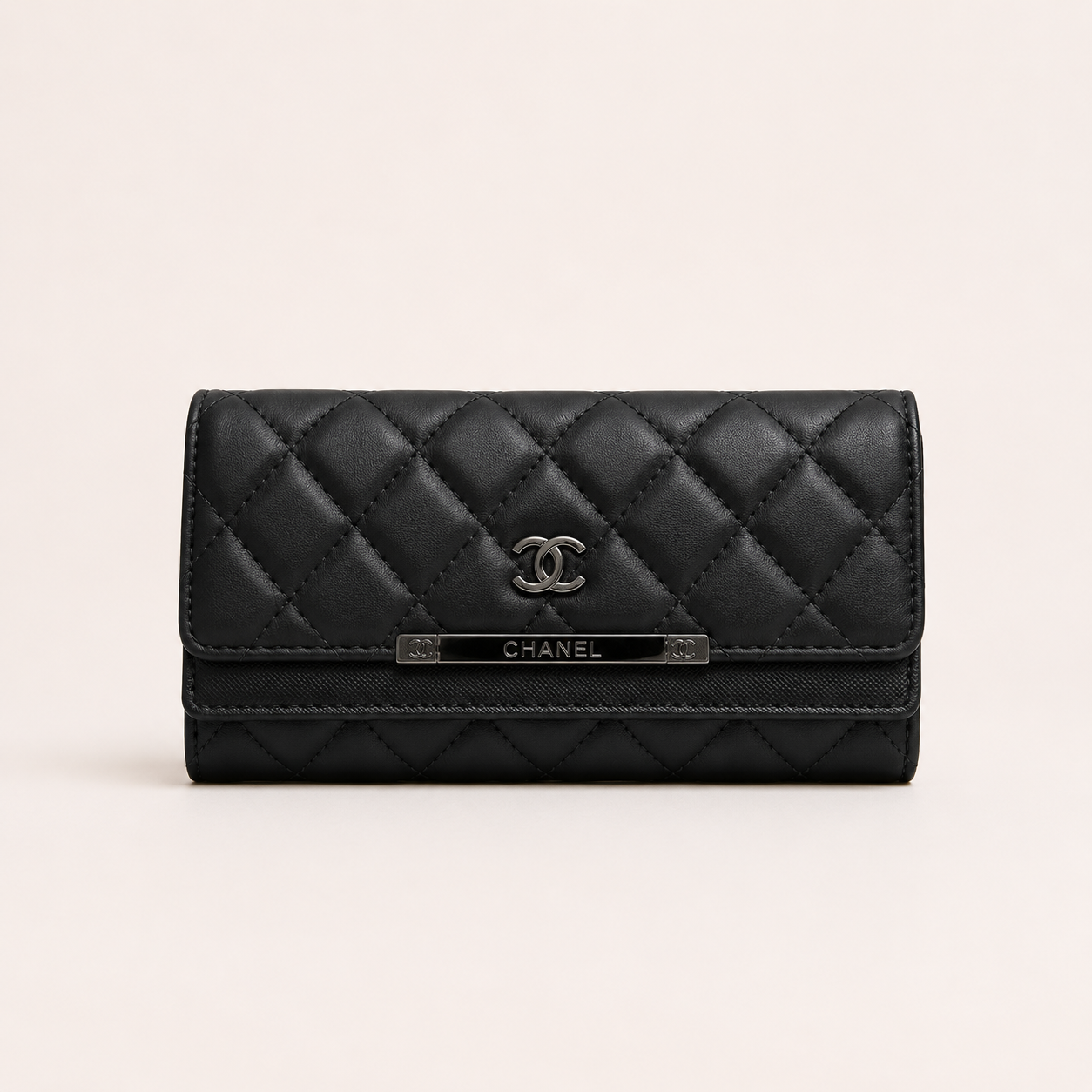 Chanel-Inspired Premium Long Wallet With Box (Black)