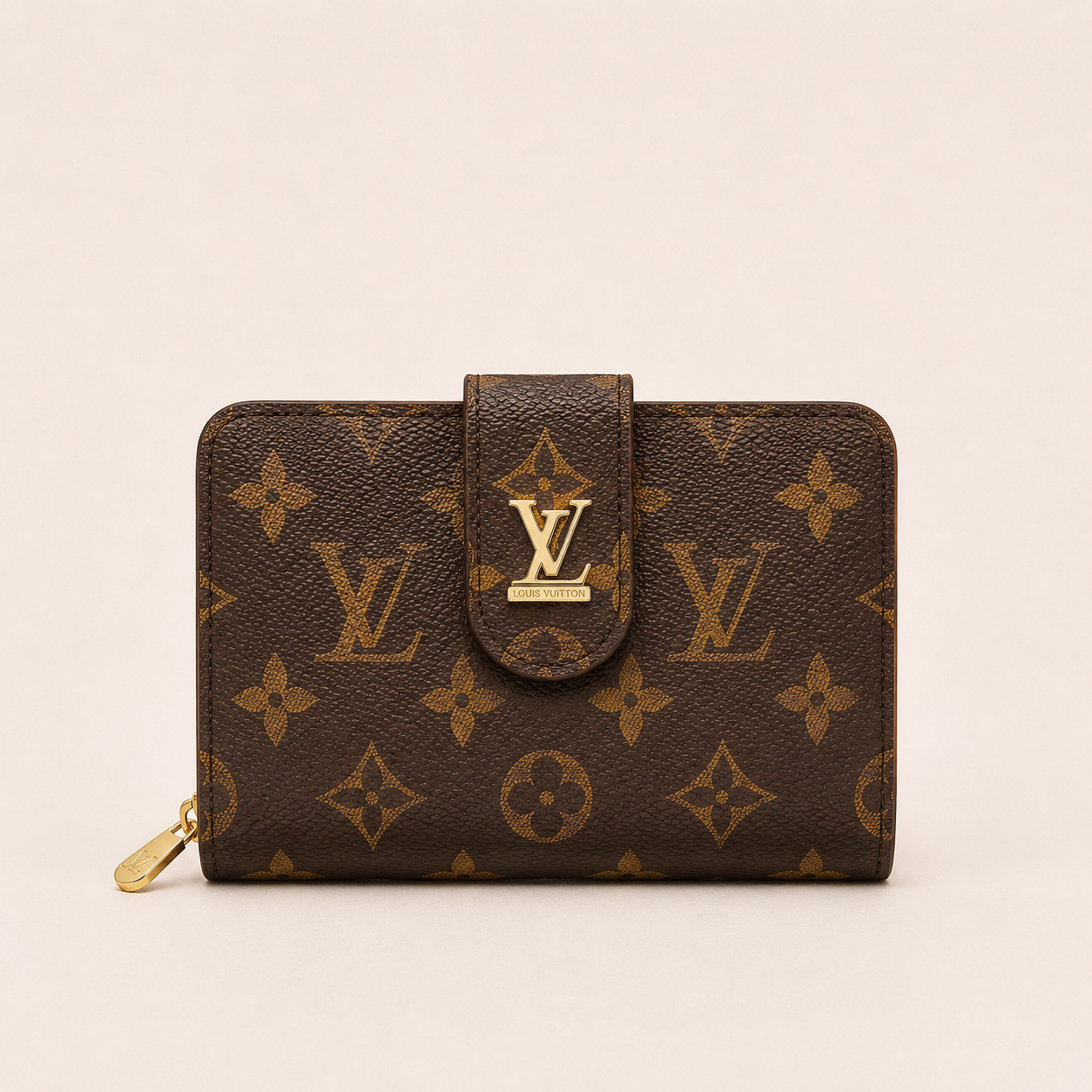 LV-Inspired Signature Monogram Canvas Zip Around Long Wallet With Box