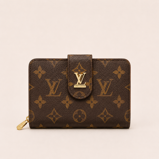 LV-Inspired Signature Monogram Canvas Zip Around Long Wallet With Box