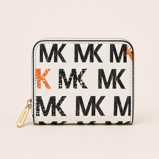 MK-Inspired Mini Premium Wallet With Box (White)
