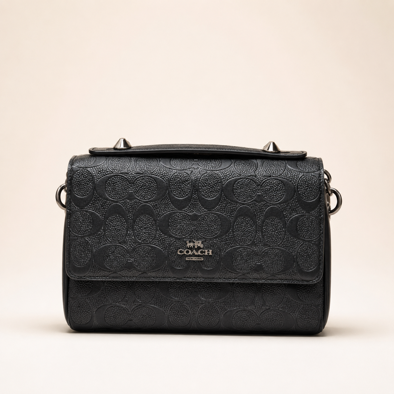 C-Inspired Klare Signature Embossed Crossbody Bag With Box And Dust Bag (Black)