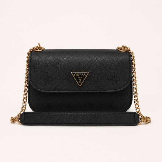 Guess-Inspired Noelle Crossbody Camera Bag With Box And Dust Bag (Black)