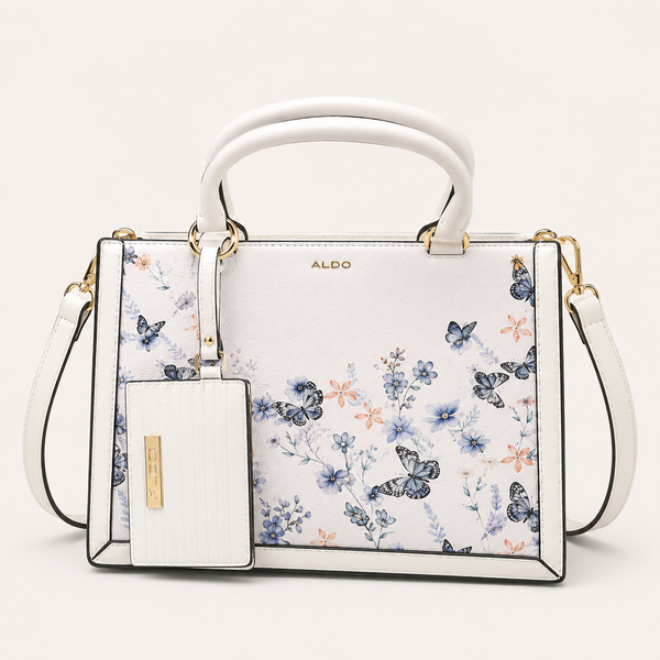 Aldo-inspired Priaira Floral Tote Bag With Box And Pouch (Blue Flower)