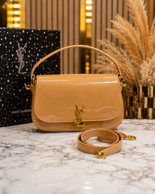 YSL-Inspired Le Hobo Shoulder Bag With Box And Dust Bag (Apricot)