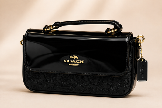 C-Inspired Hailey Bold Signature Crossbody Bag With Box And Dust Bag (Black)