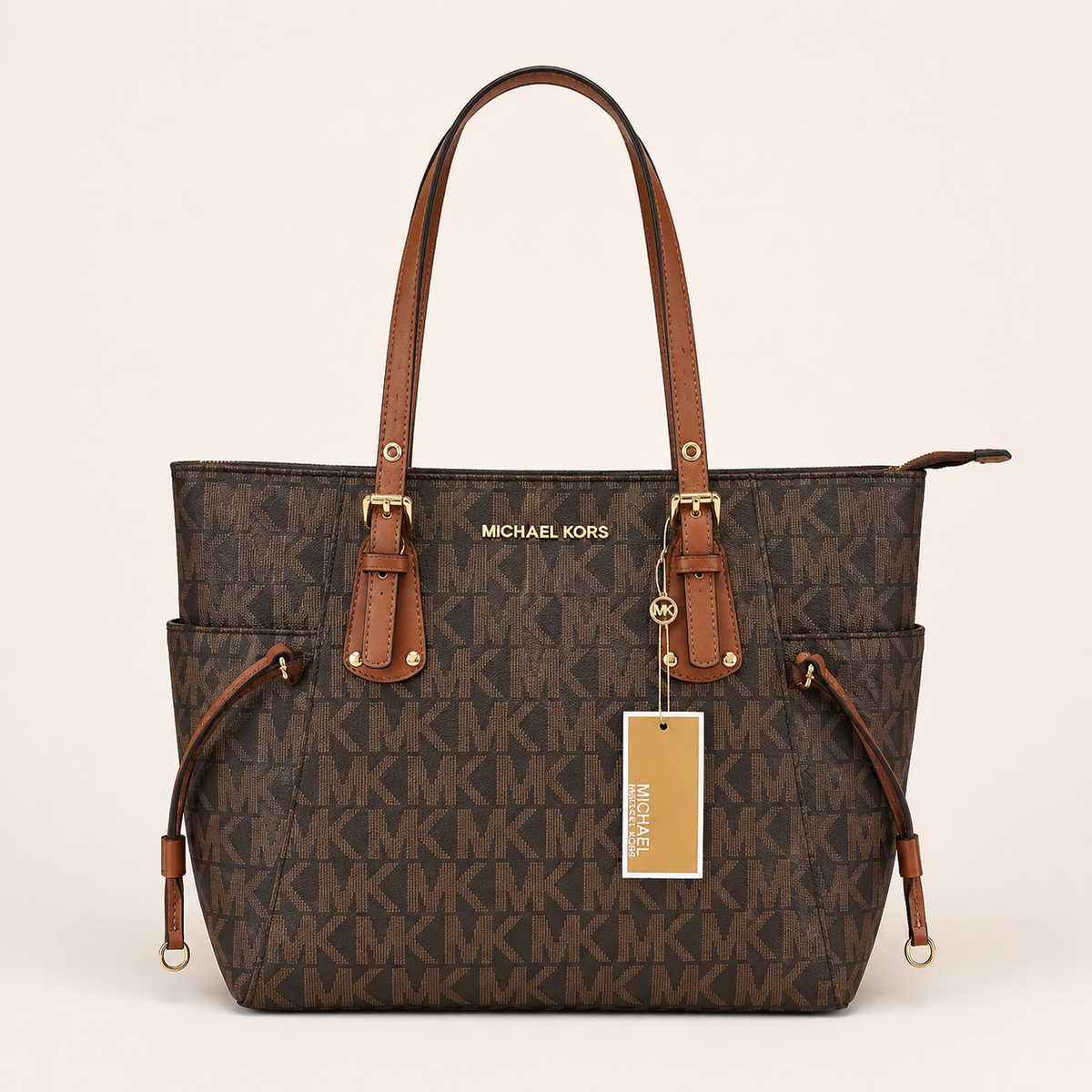 MK-Inspired Voyager Tote Bag With Dust Bag (Brown) Main image