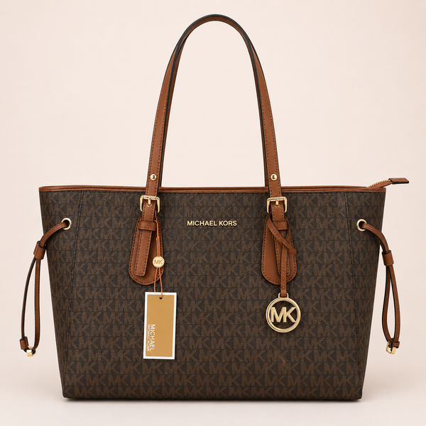 MK-Inspired Voyager Tote Bag (Coffee-Brown)