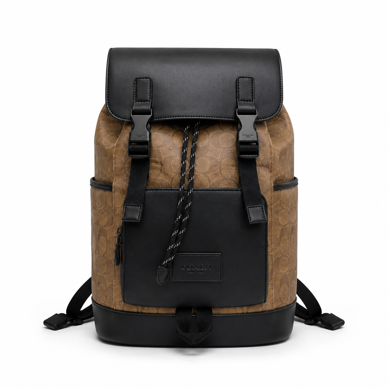C-inspired Rivington Signature Classic Canvas Monogram Backpack With Dust Ba (Apricot-Black)