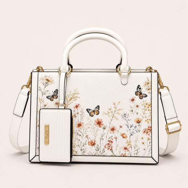 Aldo-Inspired Priaira Floral Tote Bag With Box And Pouch (Pink Flower)