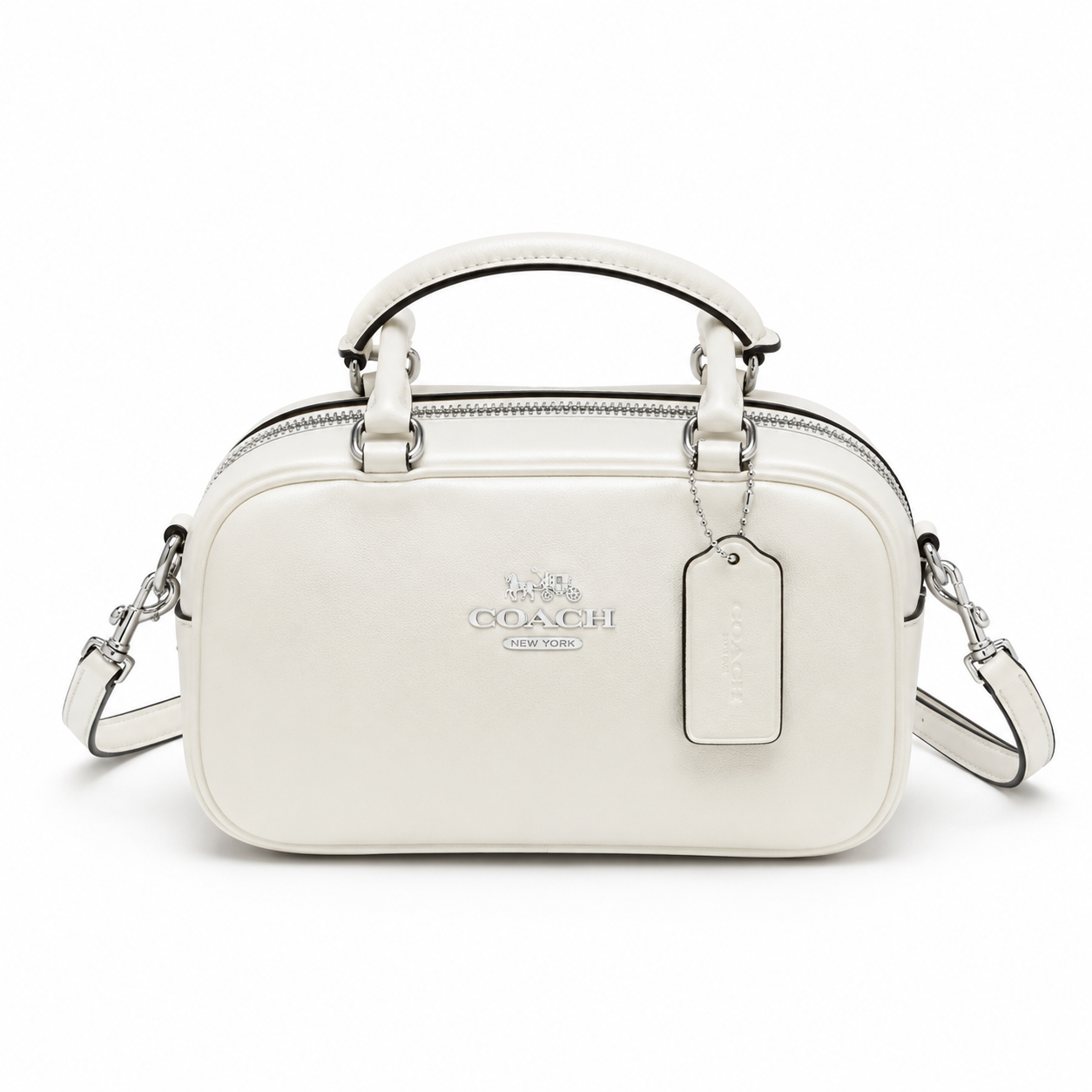 C-Inspired Satchel Women Crossbody Bag Sling Bag With Box And Dust Bag (White)