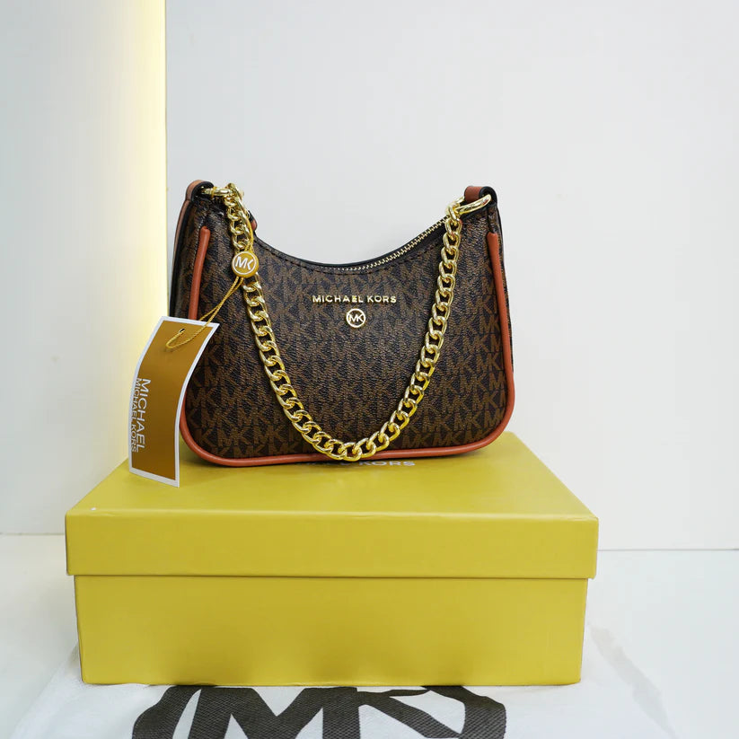 MK-inspired Charm Shoulder Bag With Box And Dust Bag (Coffee)