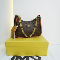 MK-Inspired Charm Shoulder Bag With Box And Dust Bag (Coffee)