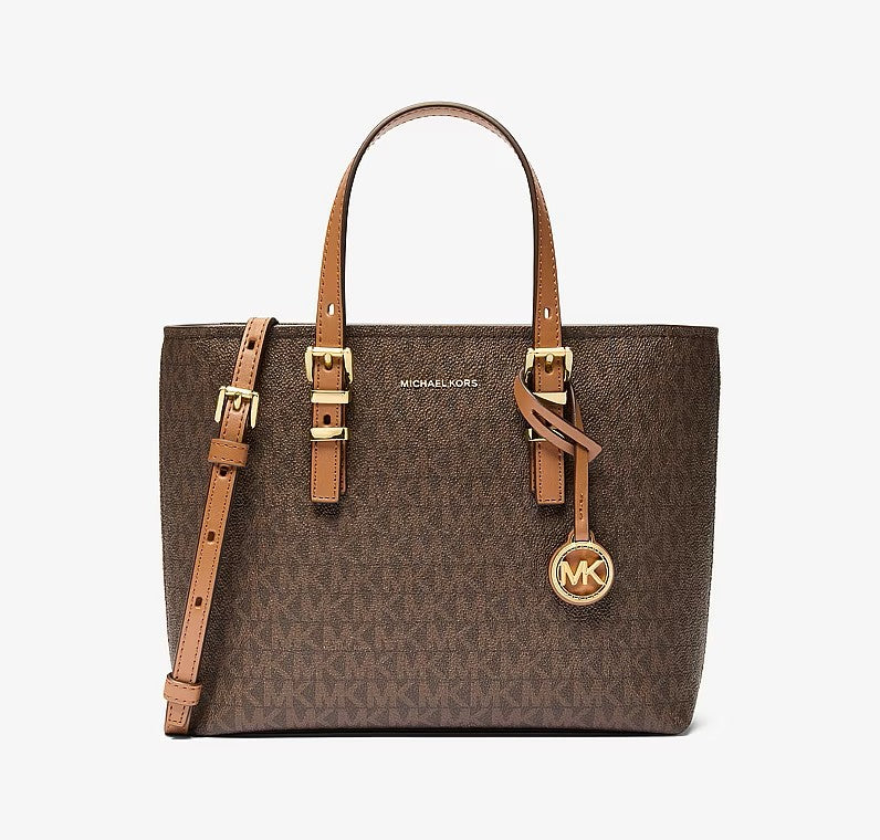 MK-inspired Emma Signature MK Satchel Tote With Shoulder Strap (Brown) Main image