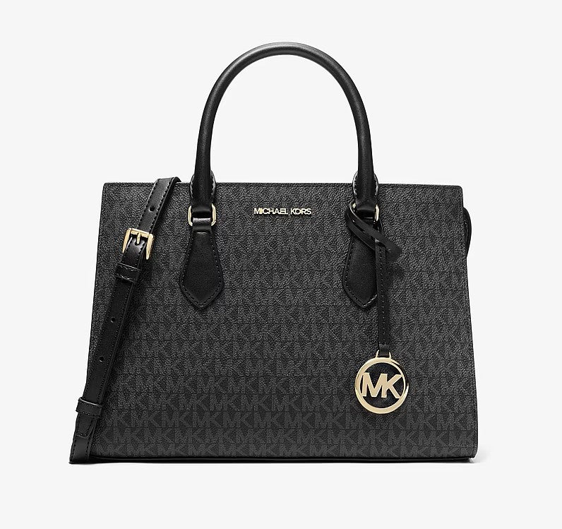 MK-Inspired Emma Signature MK Satchel Tote With Shoulder Strap With Box And Dust Bag (Black) Main image