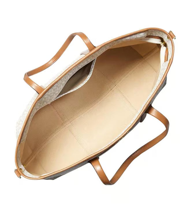 MK-Inspired Tote Bag With Brand Dust Bag (Beige-Brown)