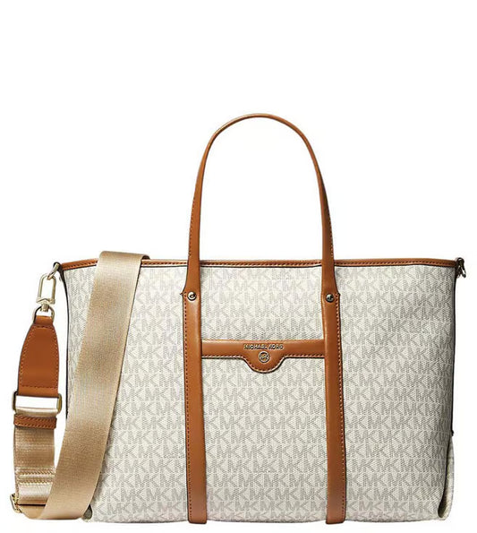 MK-Inspired Tote Bag With Brand Dust Bag (Beige-Brown)