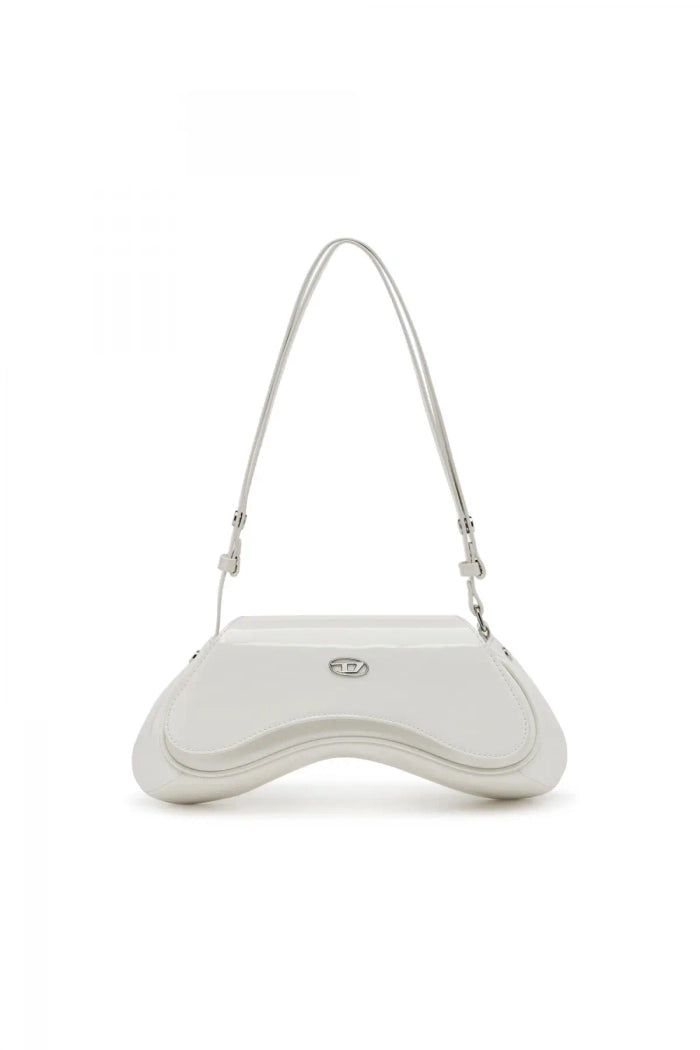 Diesel Inspired Play Glossy Shoulder Bag With Box And Dust Bag Including Carry Bag (White)