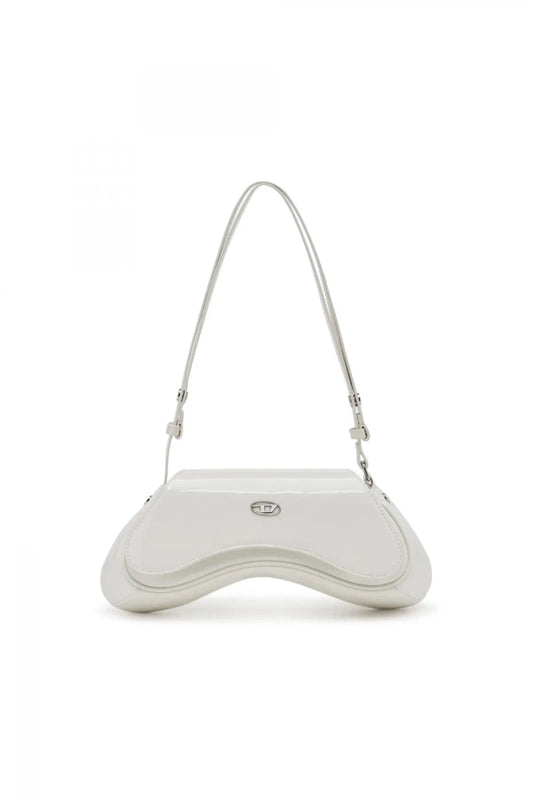Diesel Inspired Play Glossy Shoulder Bag With Box And Dust Bag Including Carry Bag (White)