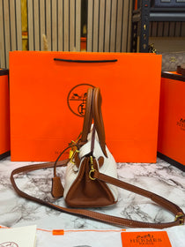 H-Inspired Togo Horseshoe Birkin Handbag With Box And Dust Bag And Carry Bag (BROWN)