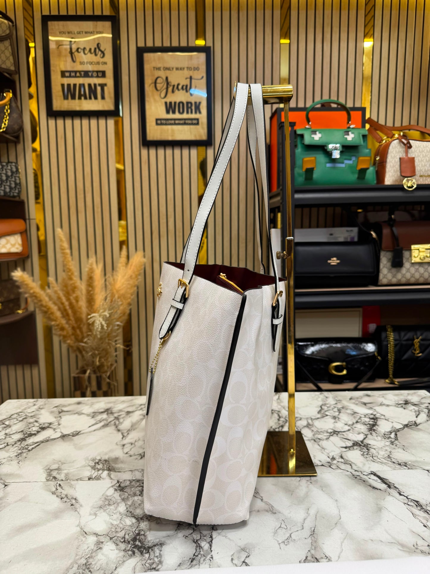 C-inspired Mollie Tote Bag With Dust Bag (White)