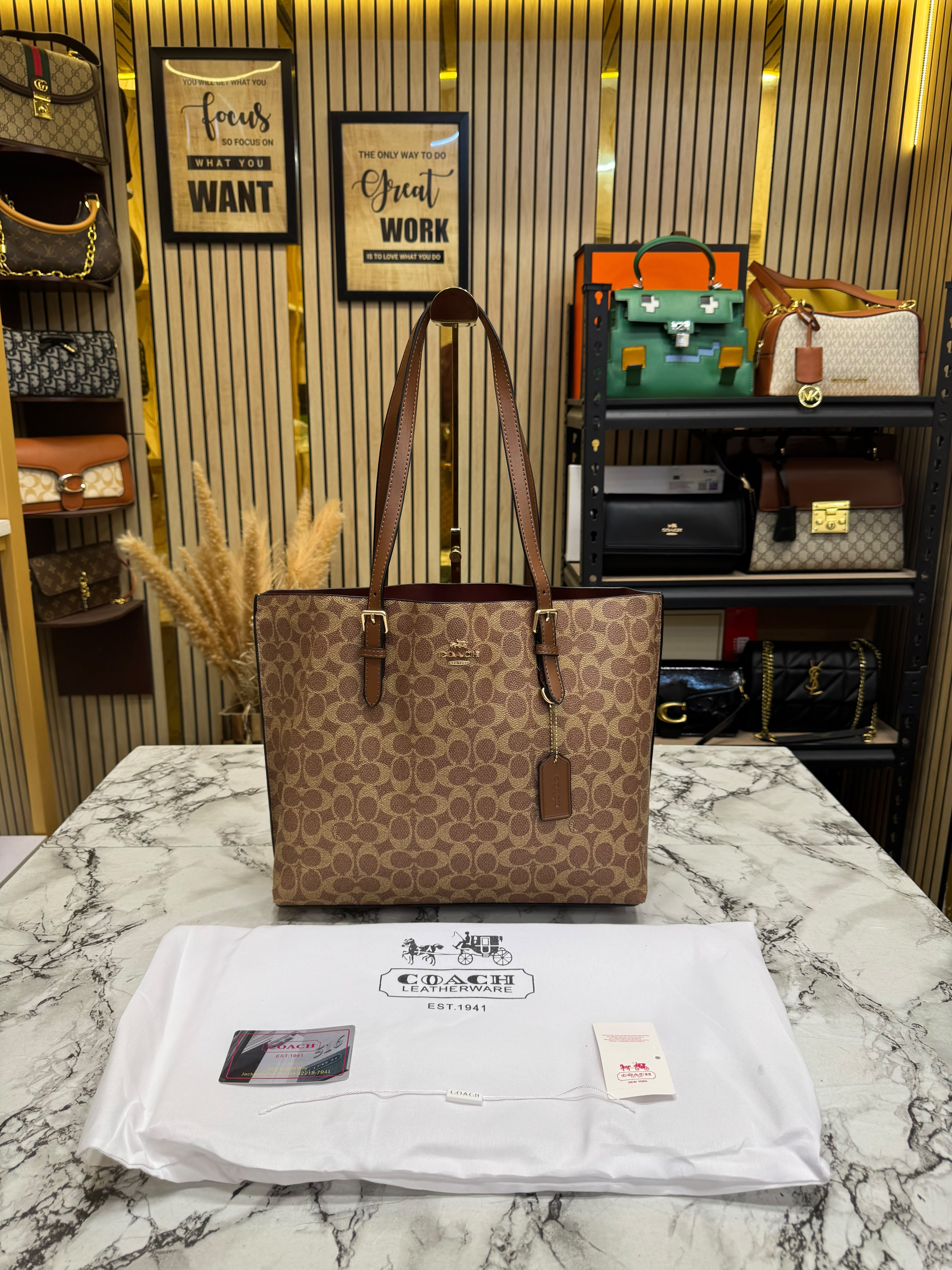 C-Inspired mollie tote bag with dust bag (Brown) Secondary image