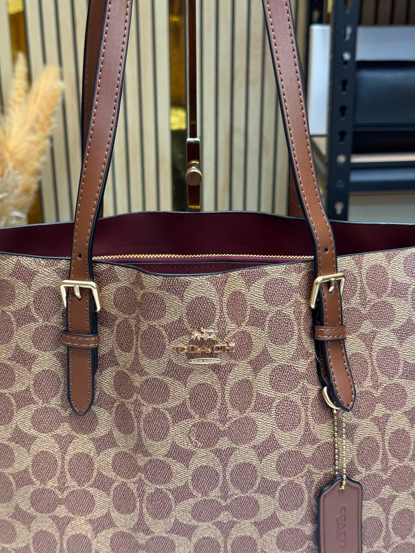 C-Inspired mollie tote bag with dust bag (Brown)