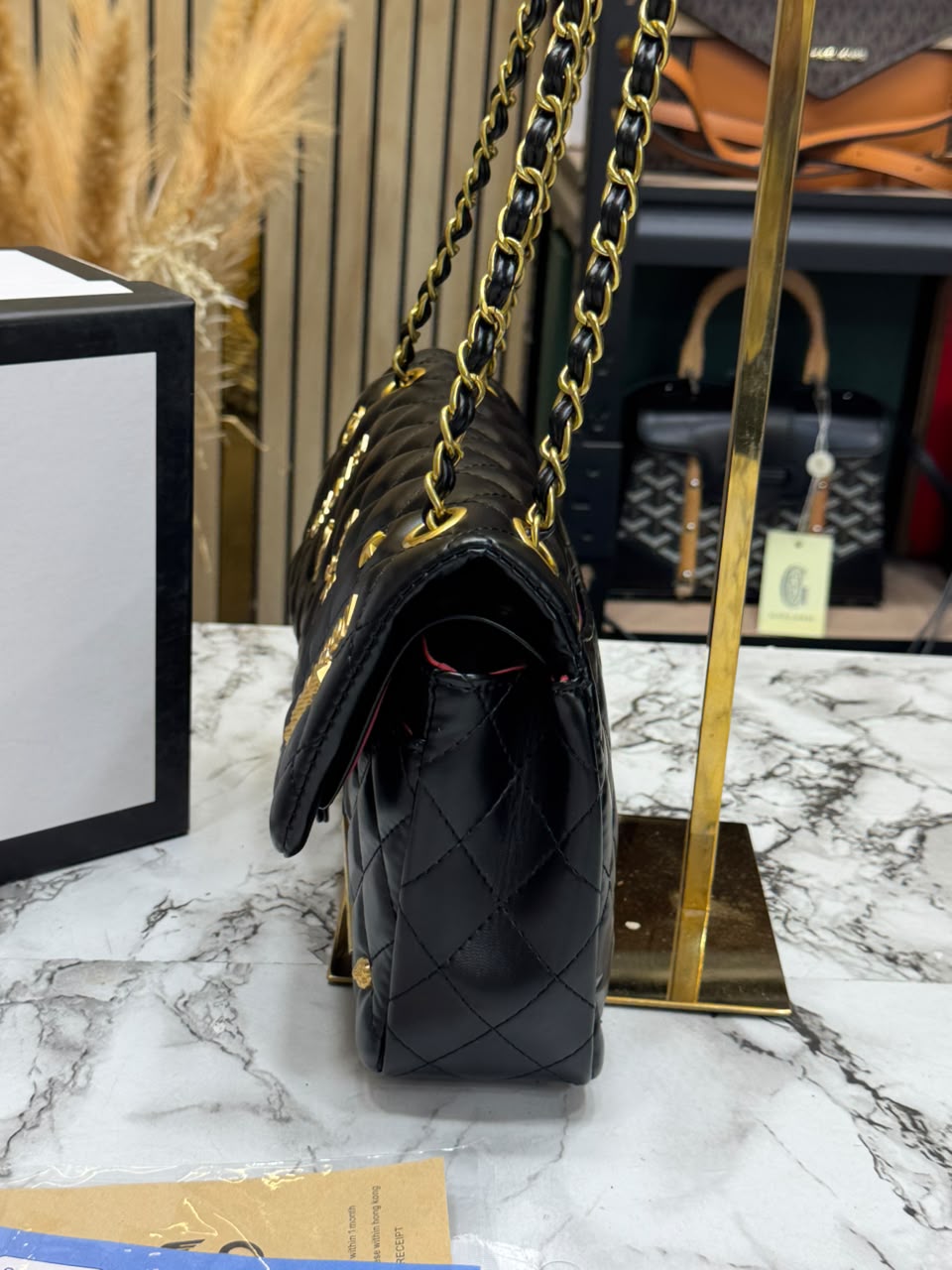 Chanel-Inspired Quilted Rue Classic Flap Bag With Box And Dust Bag (Black)