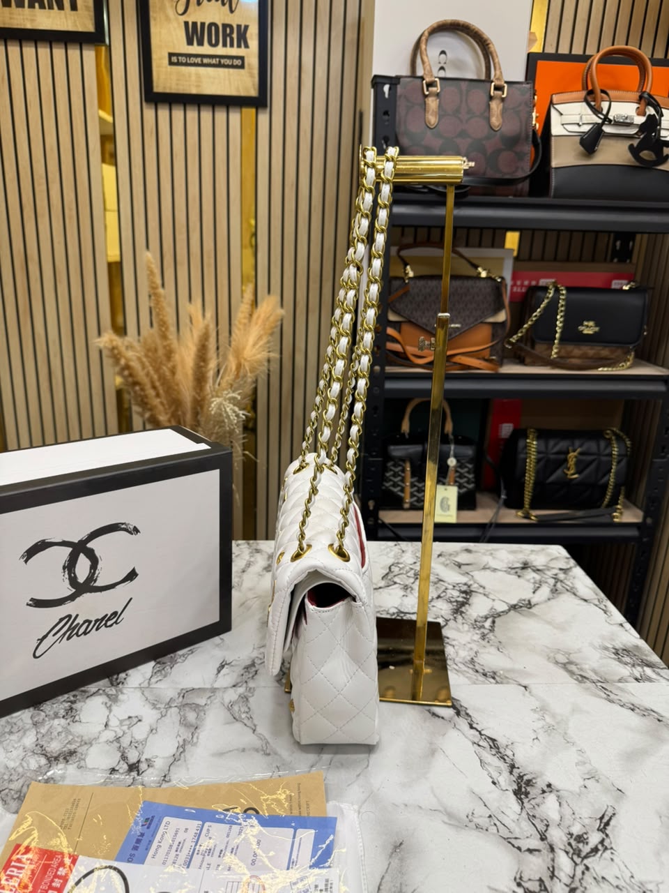 Chanel-Inspired Quilted Rue Classic Flap Bag With Box And Dust Bag (White)