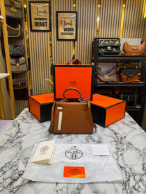 H-Inspired Kelly 25 Colormatic Retourne With Box And Dust Bag (Brown)