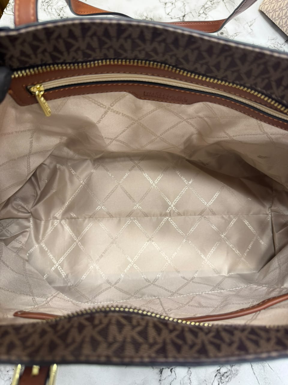 MK-Inspired Jet Set Zip Logo Large Tote Bag With Dust Bag