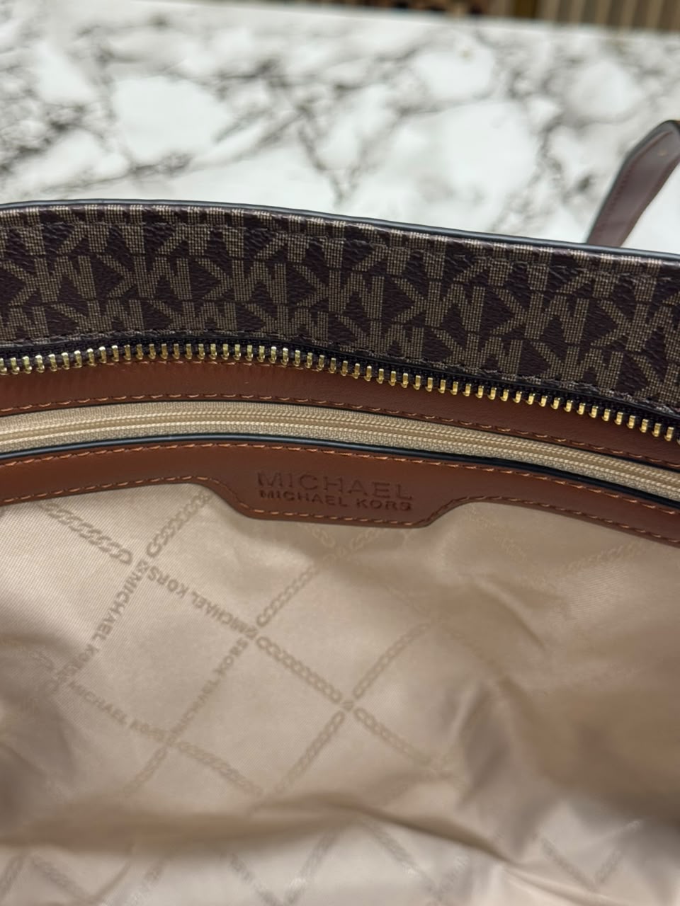 MK-Inspired Jet Set Zip Logo Large Tote Bag With Dust Bag