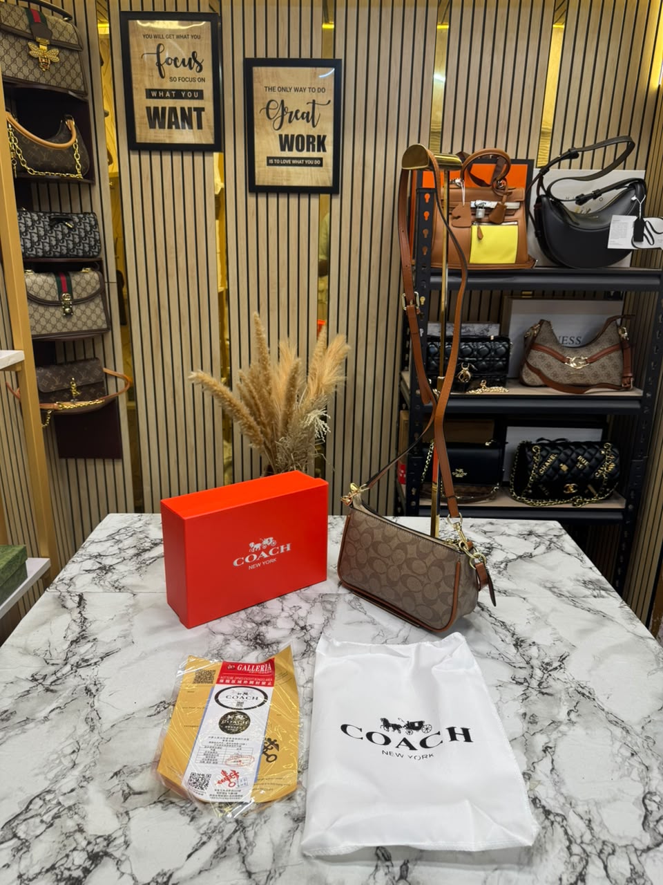 C-Inspired Nolita Signature Canvas Shoulder Bag With Box And Dust Bag (Camel)
