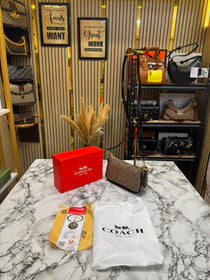 C-Inspired Nolita Signature Canvas Shoulder Bag With Box And Dust Bag (Apricot)