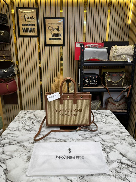 YSL-Inspired Rive Gauche Handbag With Dust Bag (Brown)