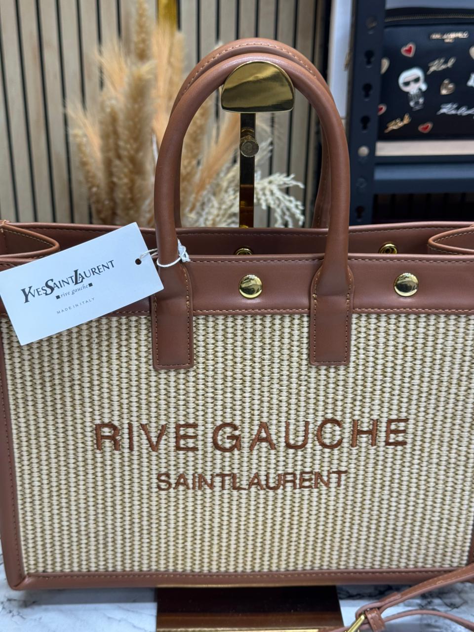 YSL-Inspired Rive Gauche Handbag With Dust Bag (Brown)