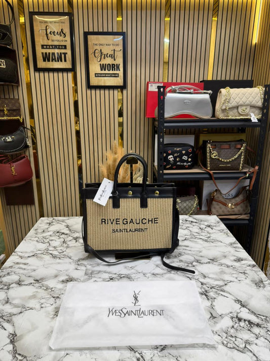YSL-Inspired Rive Gauche Handbag With Dust Bag (Black)