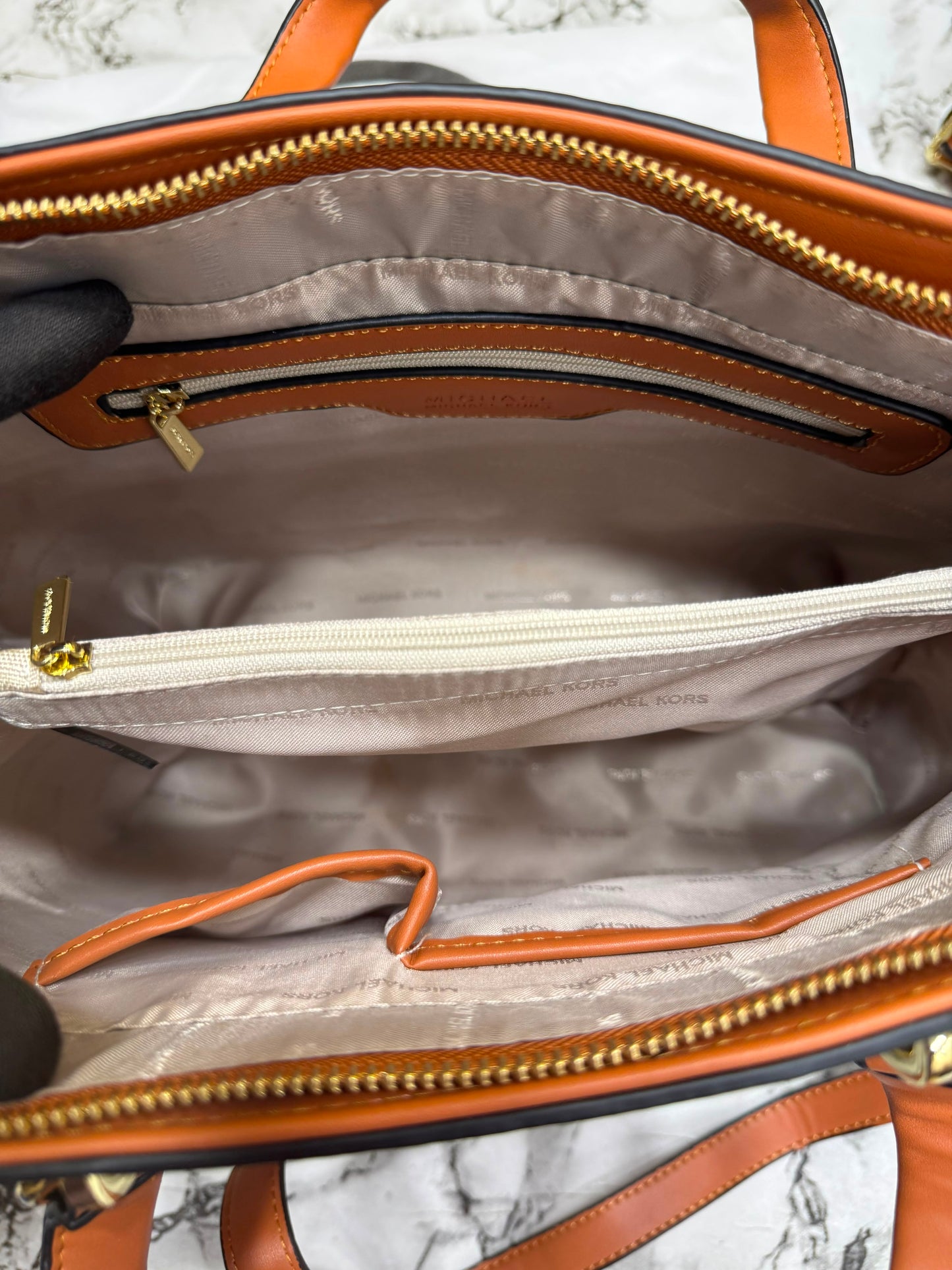 MK-Inspired Prorsum Handbag With Dust Bag And Magnetic Box Premium Quality (Coffee Brown)