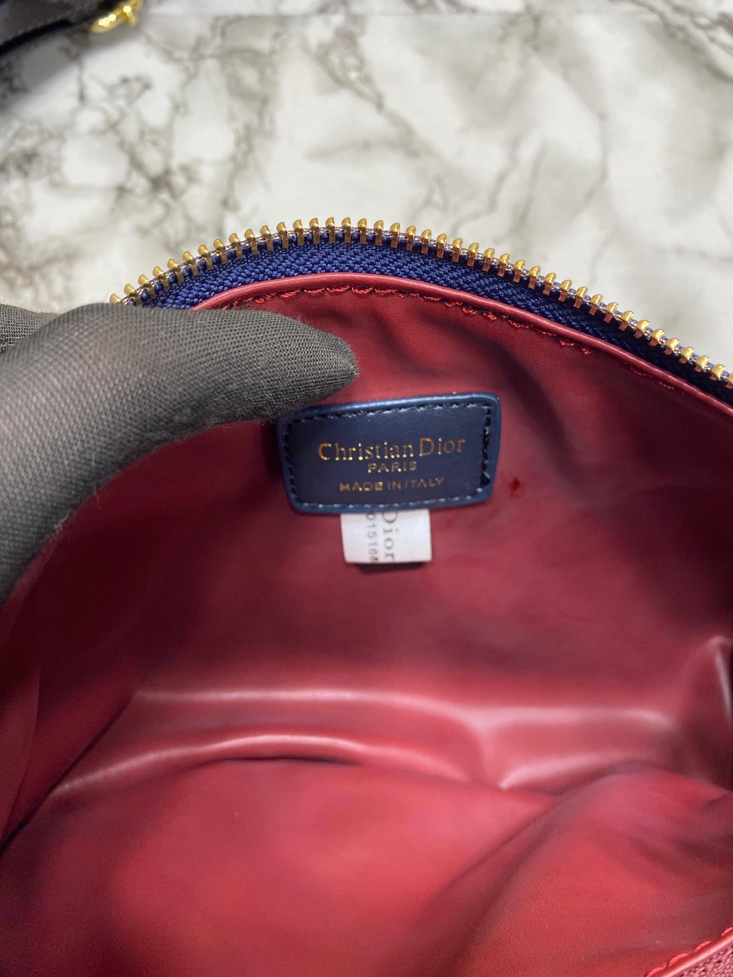 D-Inspired Noir Shoulder Bag With Box And Dust Bag (Blue)